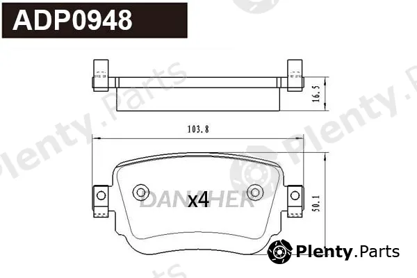Danaher ADP0948 — Brake Pad Set, disc brake