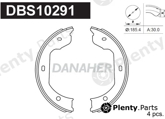 Danaher DBS10291 — Brake Shoe Set, parking brake
