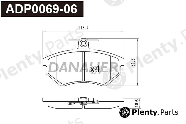 Danaher ADP0069-06 — Brake Pad Set, disc brake