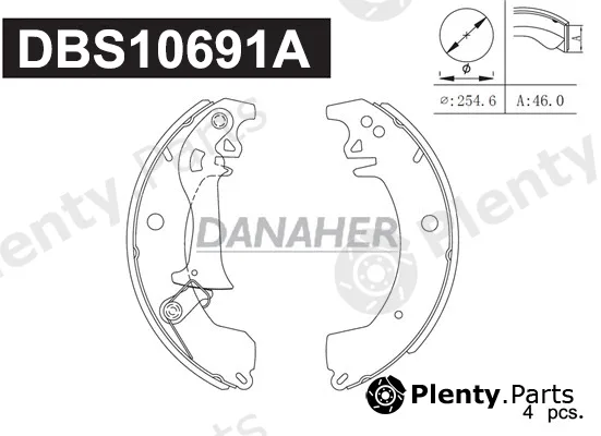 Danaher DBS10691A — Brake Shoe Set