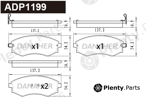 Danaher ADP1199 — Brake Pad Set, disc brake