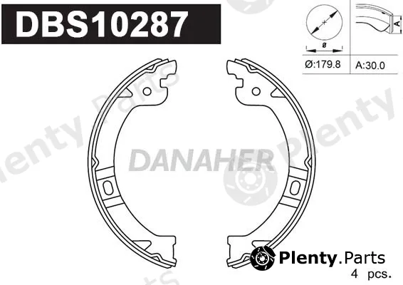Danaher DBS10287 — Brake Shoe Set, parking brake