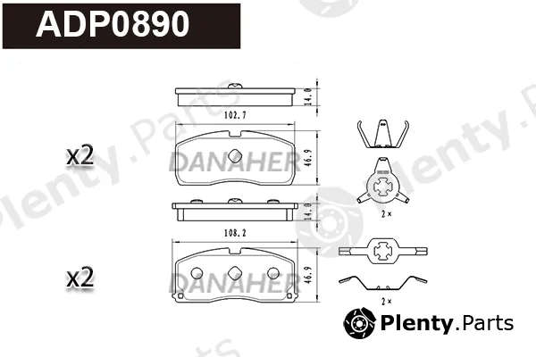Danaher ADP0890 — Brake Pad Set, disc brake