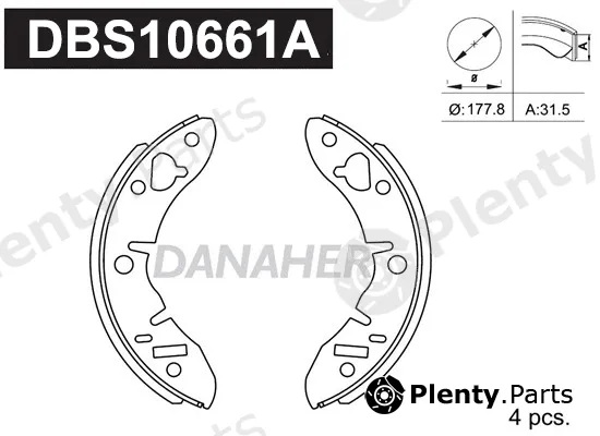 Danaher DBS10661A — Brake Shoe Set