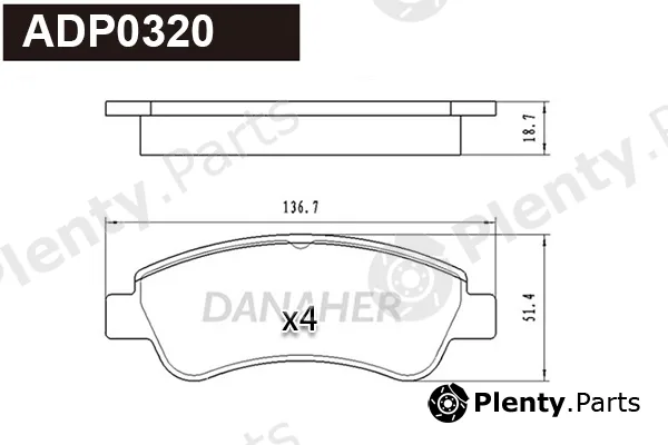Danaher ADP0320 — Brake Pad Set, disc brake