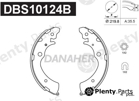 Danaher DBS10124B — Brake Shoe Set