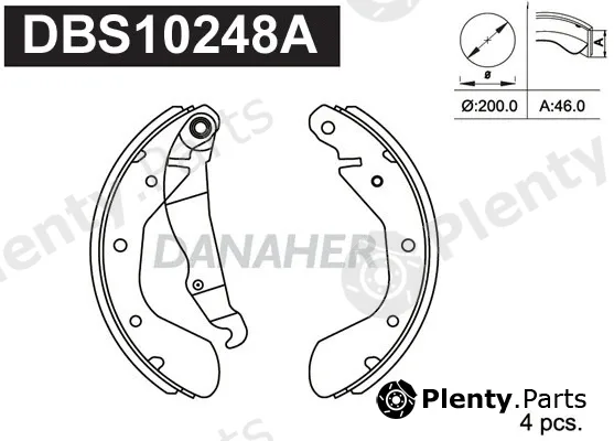 Danaher DBS10248A — Brake Shoe Set