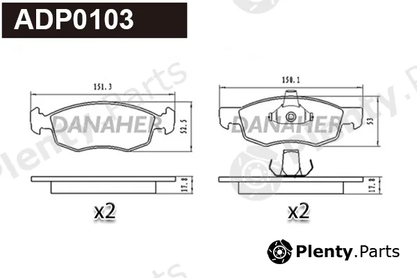 Danaher ADP0103 — Brake Pad Set, disc brake