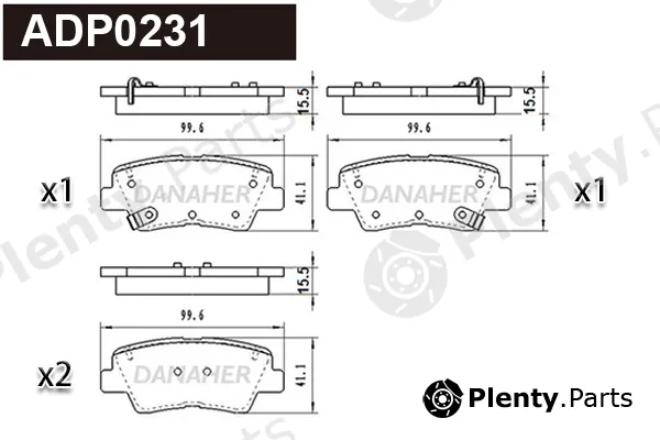Danaher ADP0231 — Brake Pad Set, disc brake