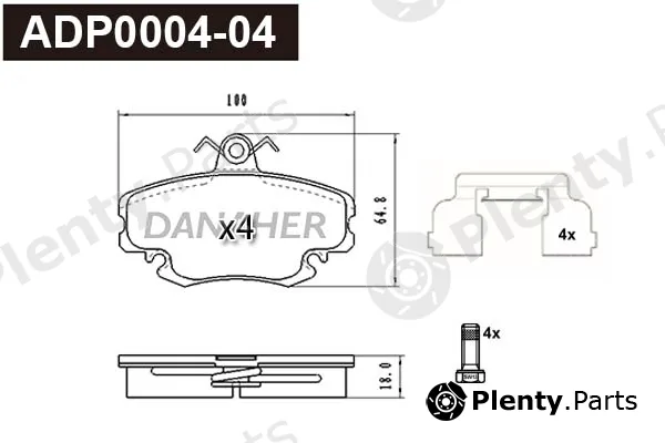 Danaher ADP0004-04 — Brake Pad Set, disc brake