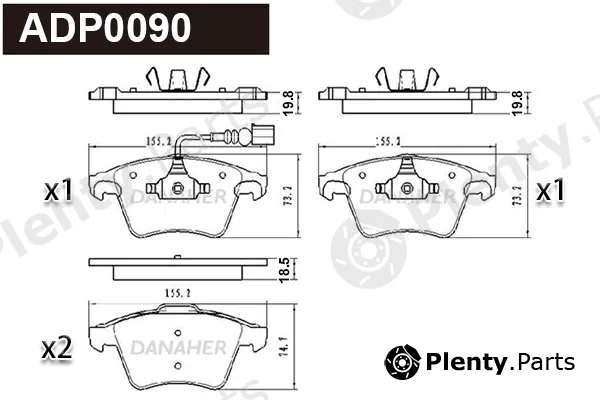 Danaher ADP0090 — Brake Pad Set, disc brake