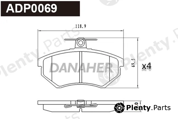 Danaher ADP0069 — Brake Pad Set, disc brake