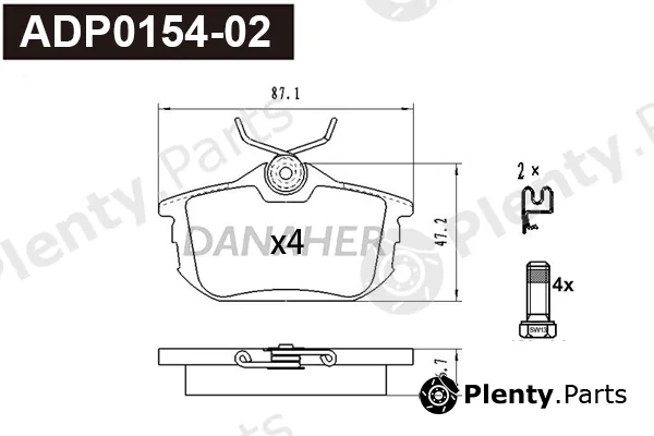 Danaher ADP0154-02 — Brake Pad Set, disc brake