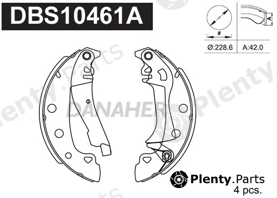 Danaher DBS10461A — Brake Shoe Set