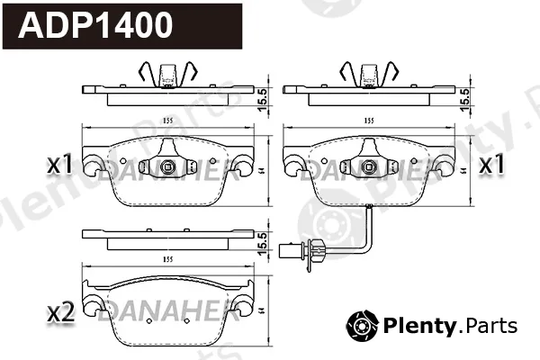 Danaher ADP1400 — Brake Pad Set, disc brake