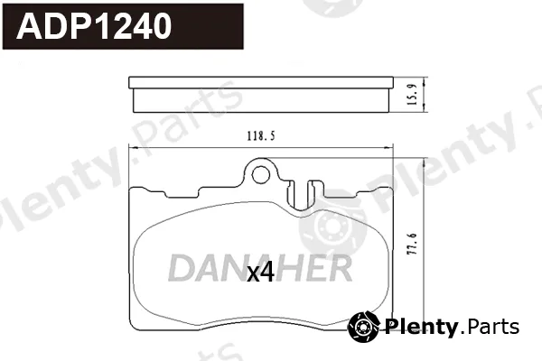 Danaher ADP1240 — Brake Pad Set, disc brake