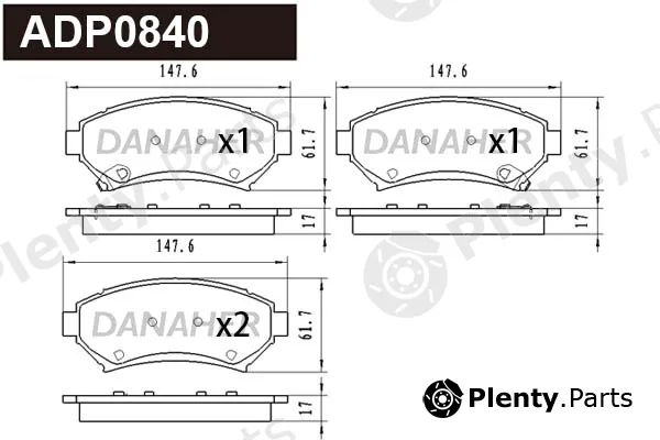 Danaher ADP0840 — Brake Pad Set, disc brake