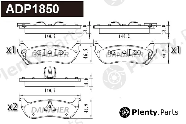 Danaher ADP1850 — Brake Pad Set, disc brake