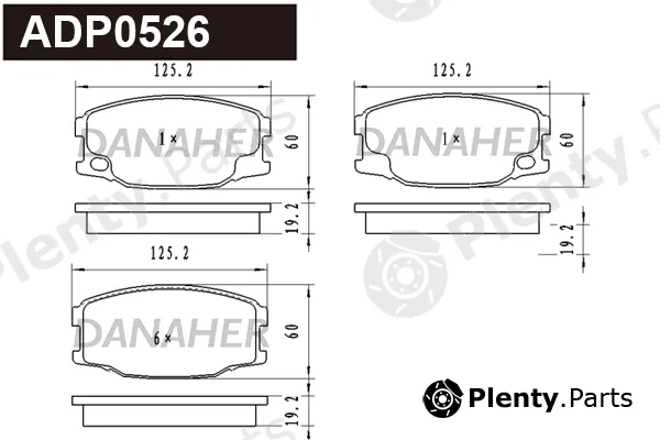 Danaher ADP0526 — Brake Pad Set, disc brake