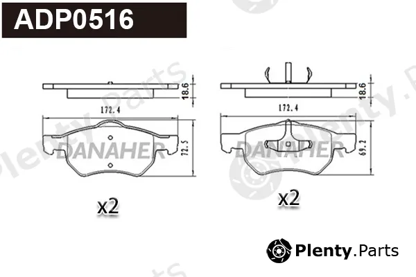 Danaher ADP0516 — Brake Pad Set, disc brake