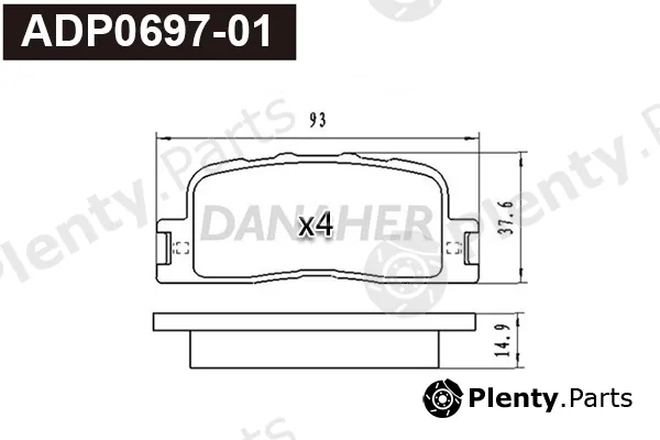 Danaher ADP0697-01 — Brake Pad Set, disc brake
