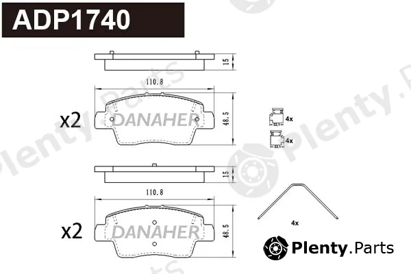 Danaher ADP1740 — Brake Pad Set, disc brake
