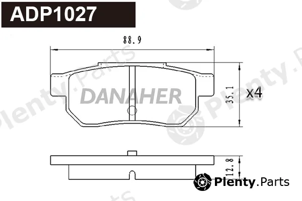 Danaher ADP1027 — Brake Pad Set, disc brake