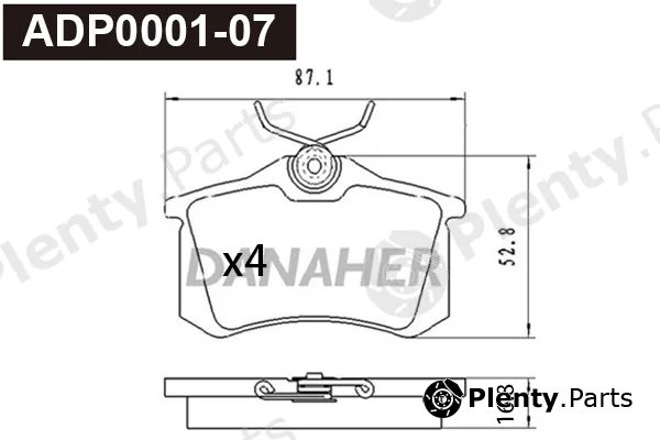 Danaher ADP0001-07 — Brake Pad Set, disc brake