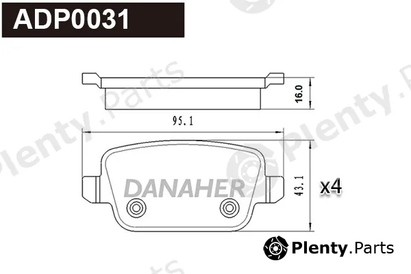 Danaher ADP0031 — Brake Pad Set, disc brake