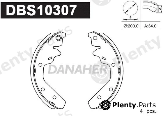 Danaher DBS10307 — Brake Shoe Set