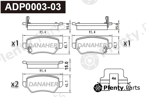 Danaher ADP0003-03 — Brake Pad Set, disc brake