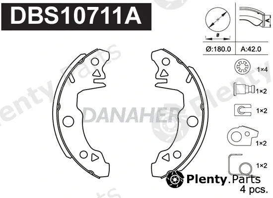 Danaher DBS10711A — Brake Shoe Set