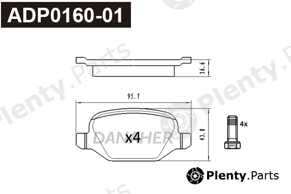 Danaher ADP0160-01 — Brake Pad Set, disc brake