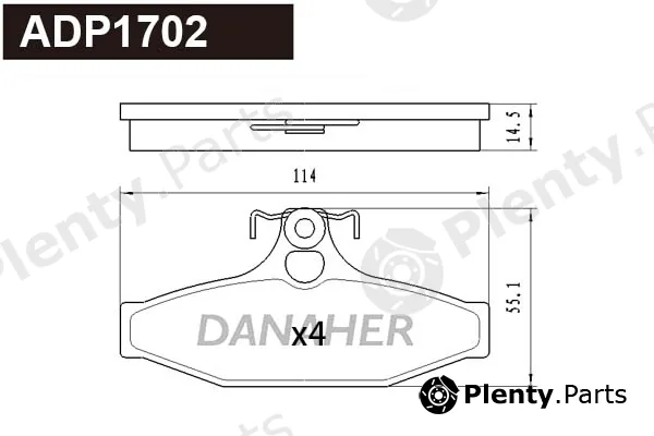 Danaher ADP1702 — Brake Pad Set, disc brake