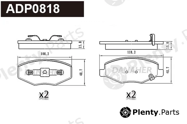 Danaher ADP0818 — Brake Pad Set, disc brake