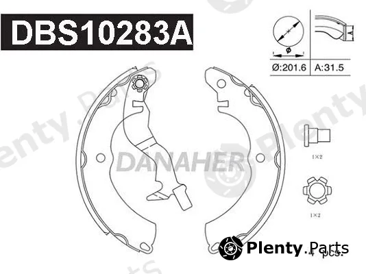 Danaher DBS10283A — Brake Shoe Set