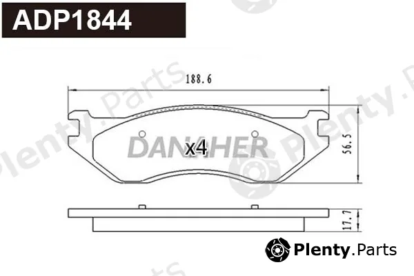 Danaher ADP1844 — Brake Pad Set, disc brake