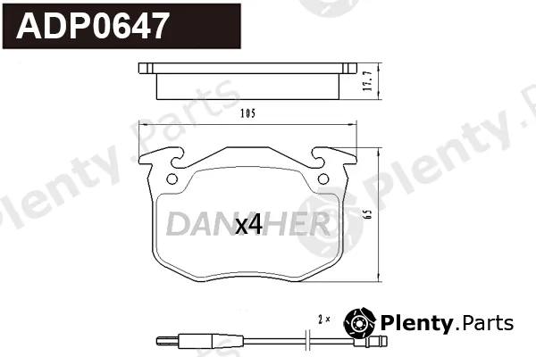 Danaher ADP0647 — Brake Pad Set, disc brake