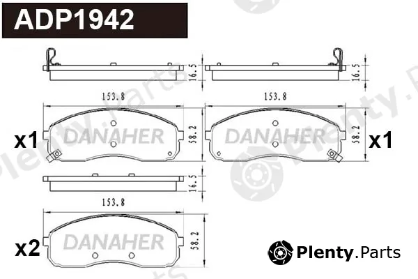 Danaher ADP1942 — Brake Pad Set, disc brake