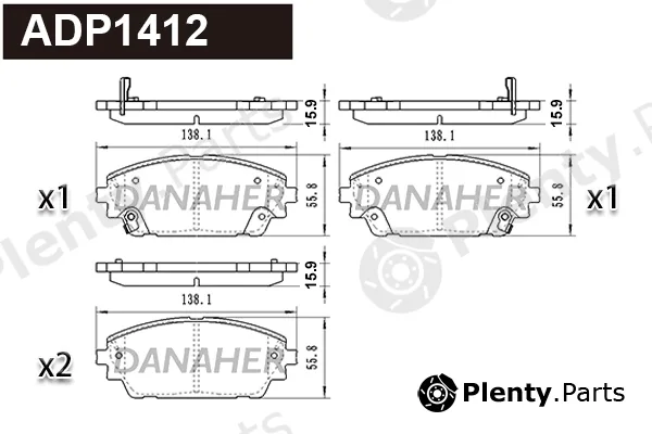 Danaher ADP1412 — Brake Pad Set, disc brake