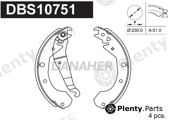 Danaher DBS10751 — Brake Shoe Set