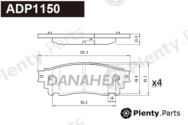 Danaher ADP1150 — Brake Pad Set, disc brake