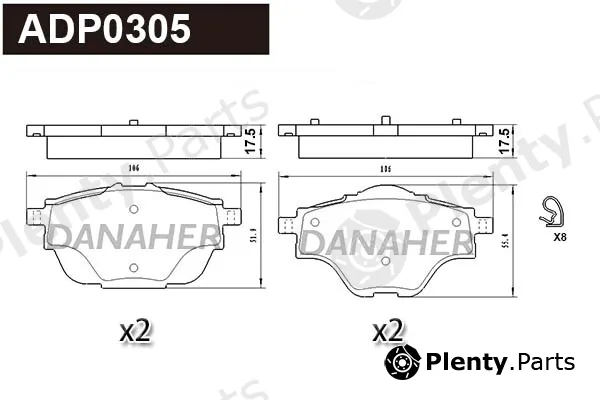 Danaher ADP0305 — Brake Pad Set, disc brake