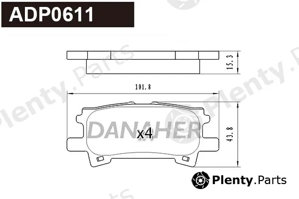 Danaher ADP0611 — Brake Pad Set, disc brake