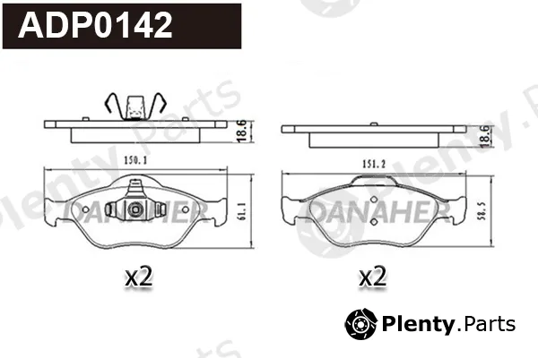Danaher ADP0142 — Brake Pad Set, disc brake