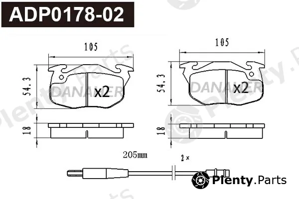 Danaher ADP0178-02 — Brake Pad Set, disc brake