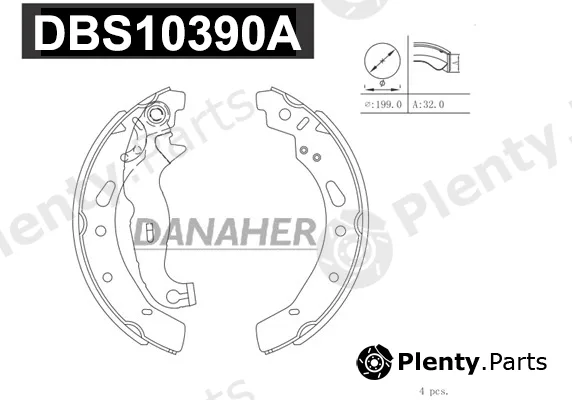 Danaher DBS10390A — Brake Shoe Set