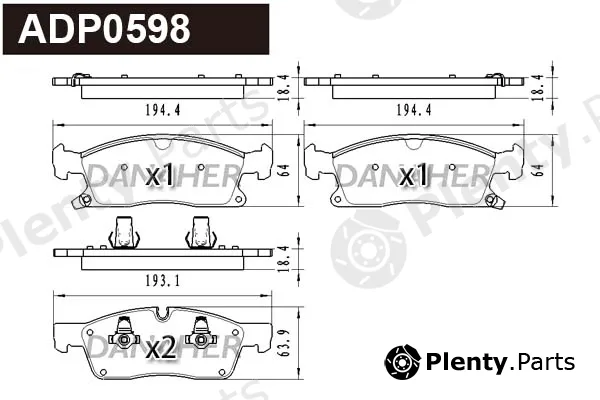 Danaher ADP0598 — Brake Pad Set, disc brake
