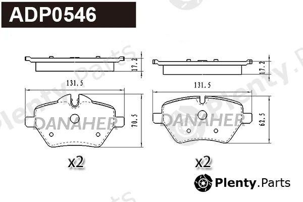 Danaher ADP0546 — Brake Pad Set, disc brake