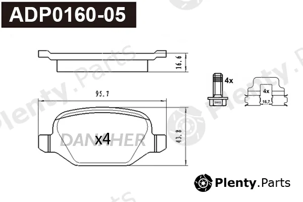 Danaher ADP0160-05 — Brake Pad Set, disc brake